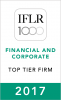“Top Tier Firm” by The International Financial Law Review (IFLR1000) 2015